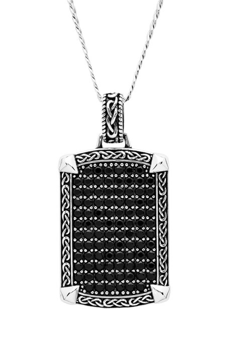 Pendant: Black Spinel Dog Tag