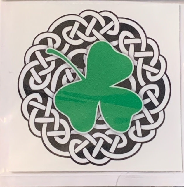 Sticker: Celtic Circle, Green Shamrock