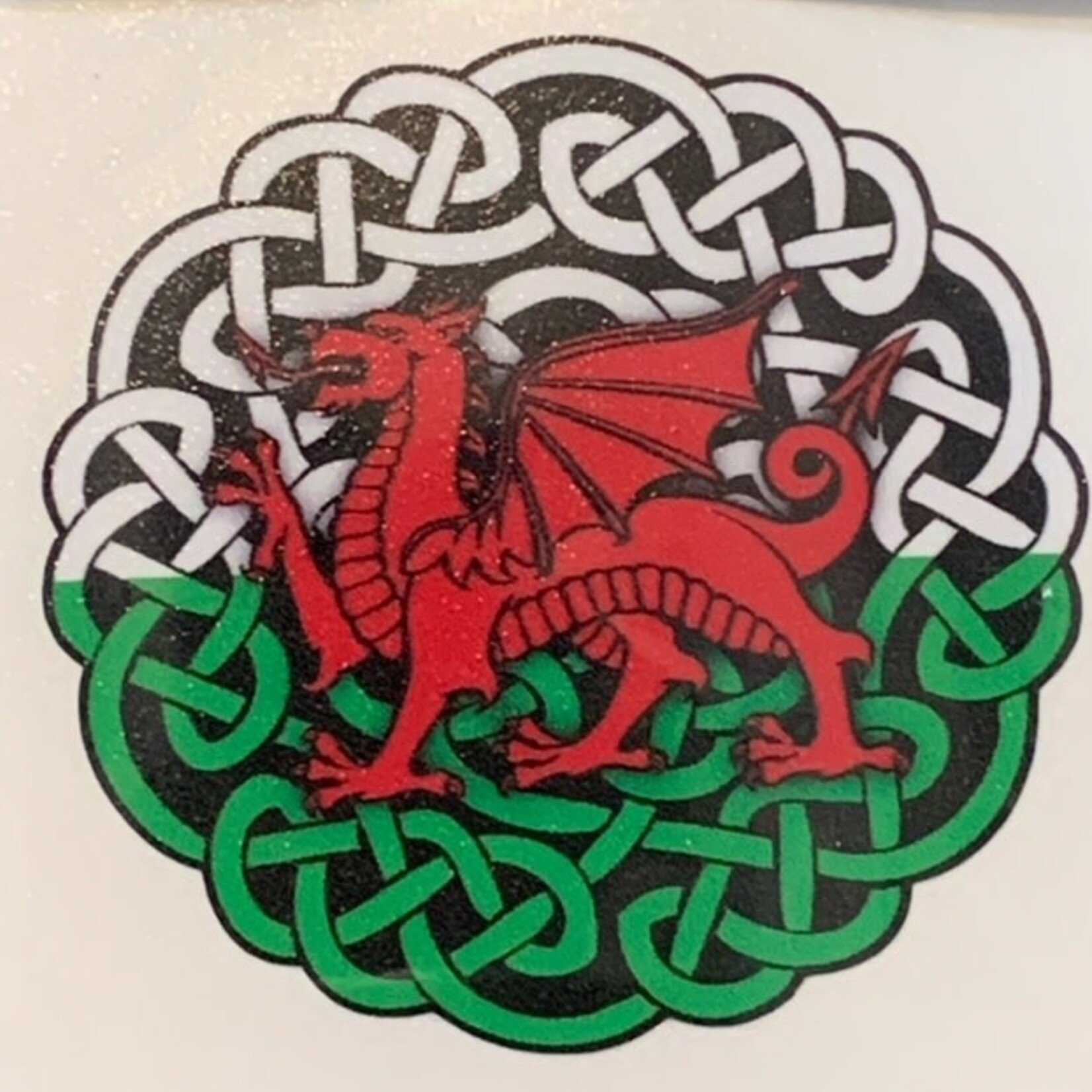 Sticker: Celtic Circle, Red Dragon