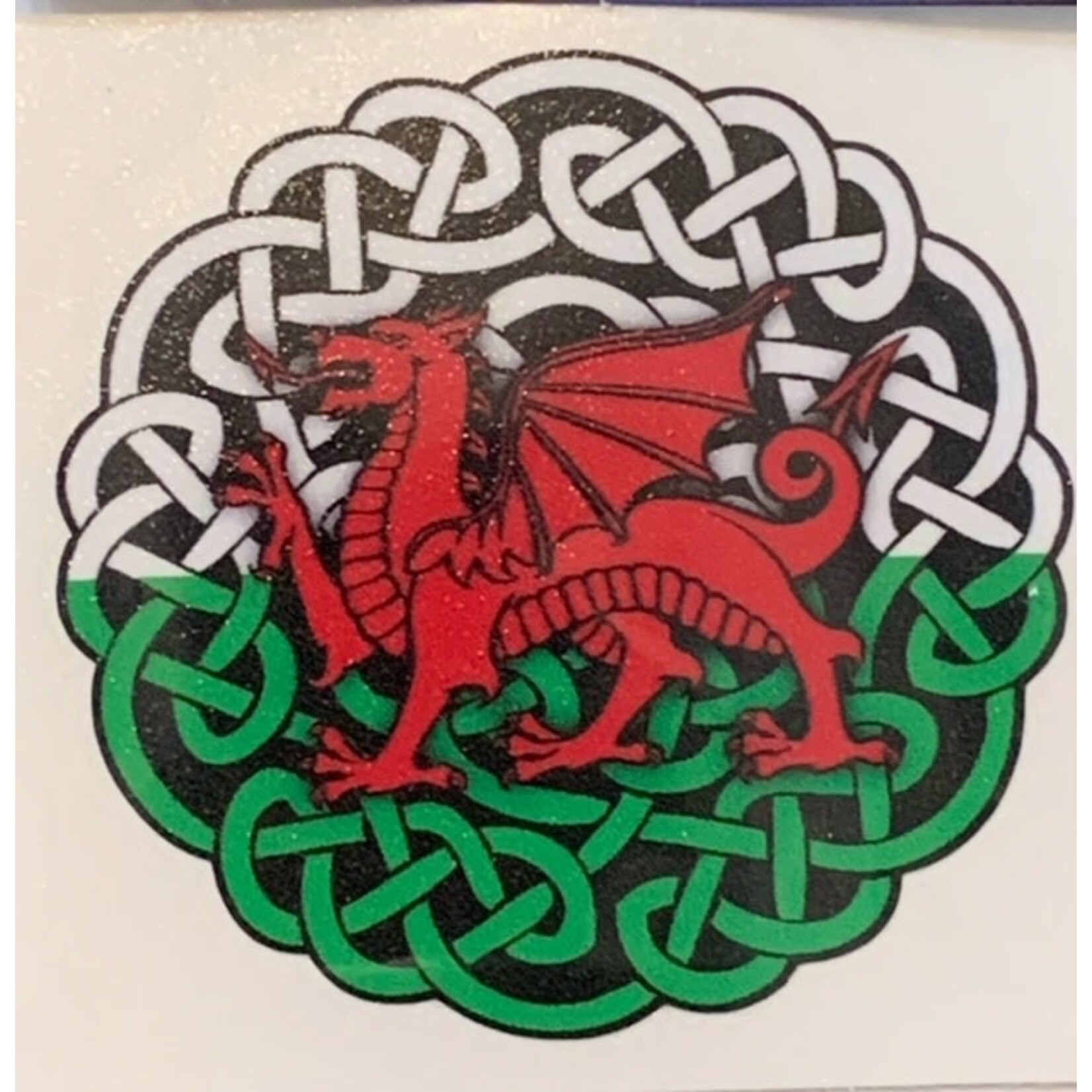 Sticker: Celtic Circle, Red Dragon