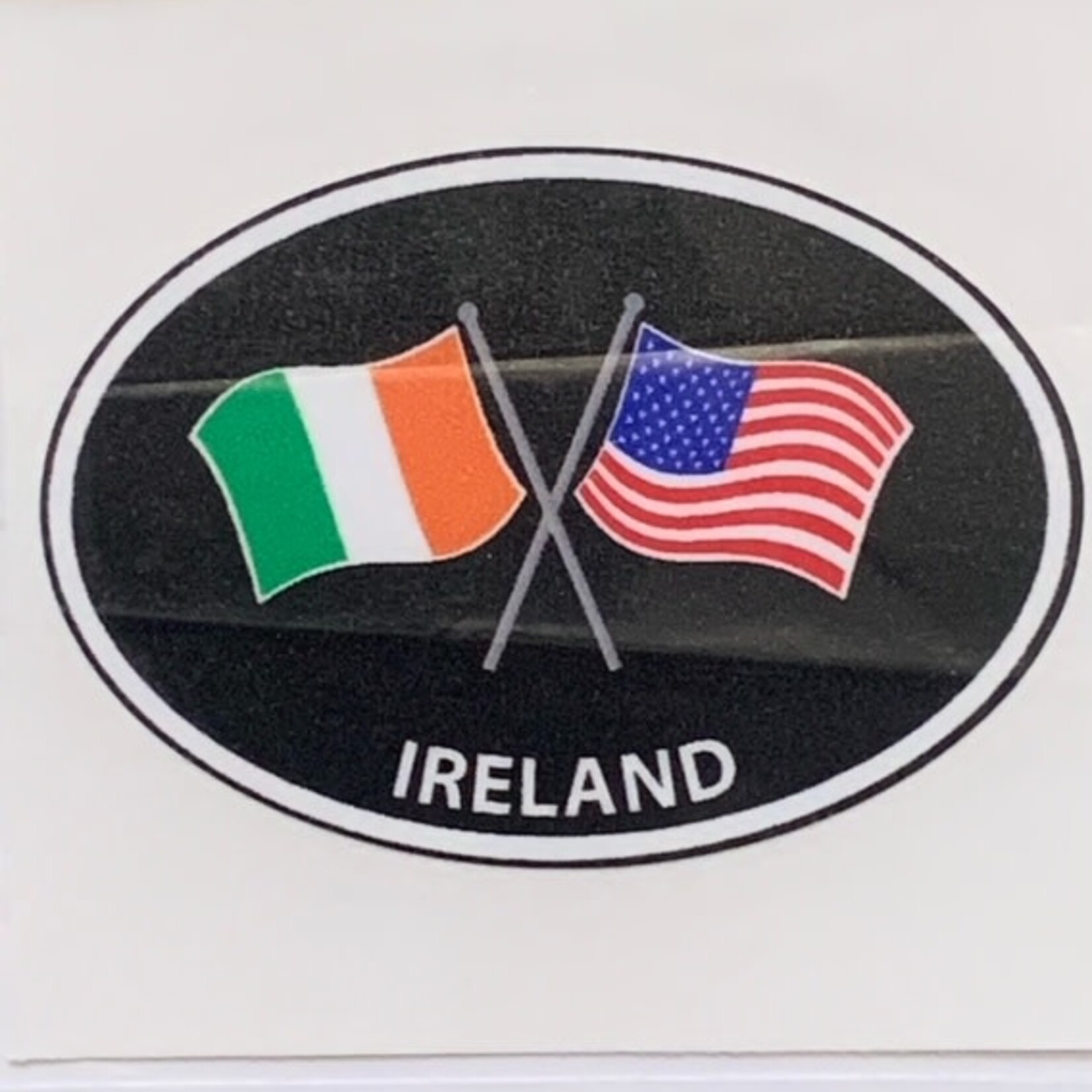 Sticker: Crossed Flags, Ireland/USA
