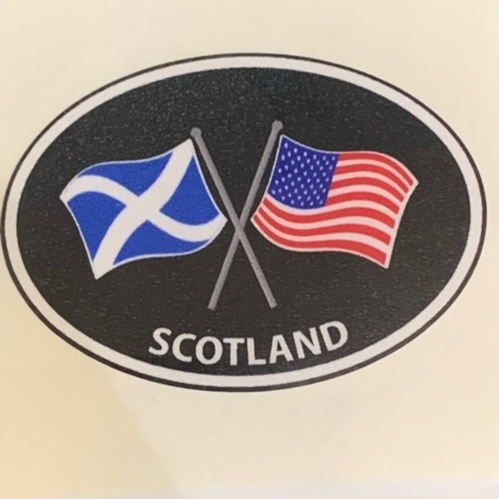 Sticker: Crossed Flags, Scotland/USA