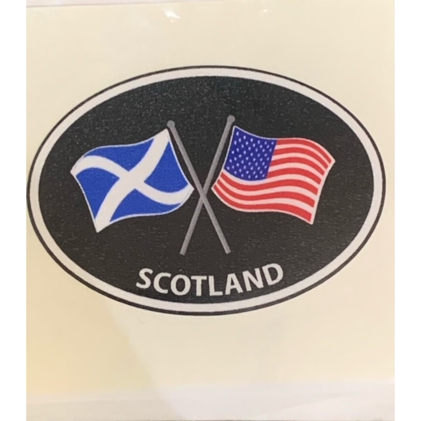 Sticker: Crossed Flags, Scotland/USA