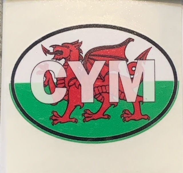 Sticker: Flag Oval, Wales ABV (CYM)