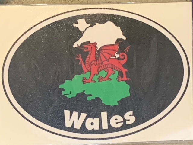 Sticker: Flag Country, Oval, Wales