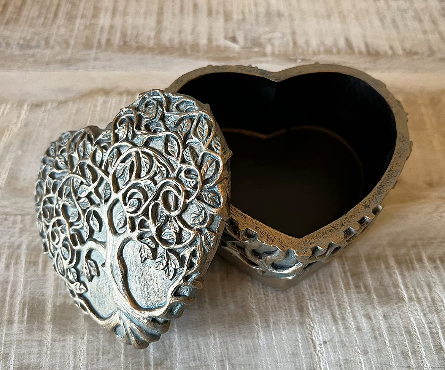 Trinket Heart Box: Tree of Life, Resin