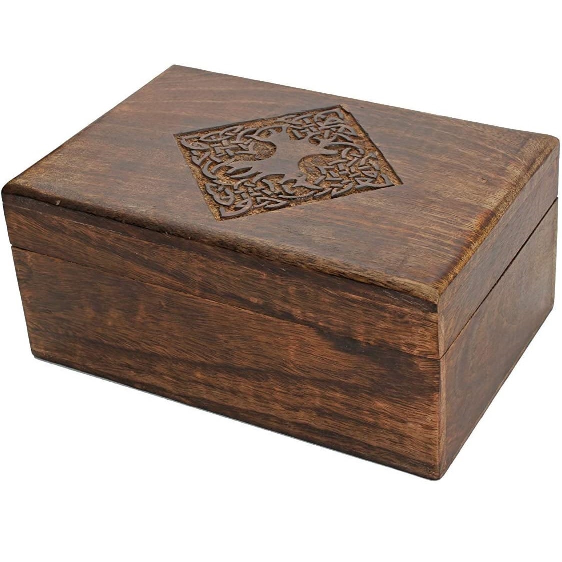 Jewelry Box: Diamond Tree of Life, Wooden (5"x8")