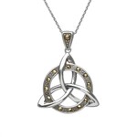 Necklace: SS Entwined Circle Marcasite Trinity