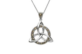 Pendant: SS Entwined Circle Marcasite Trinity
