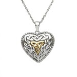 Necklace: SS/Gld 2-Sided Puffy Celtic Heart