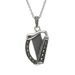 Anu Necklace: SS Marcasite Harp