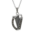 Necklace: SS Marcasite Harp