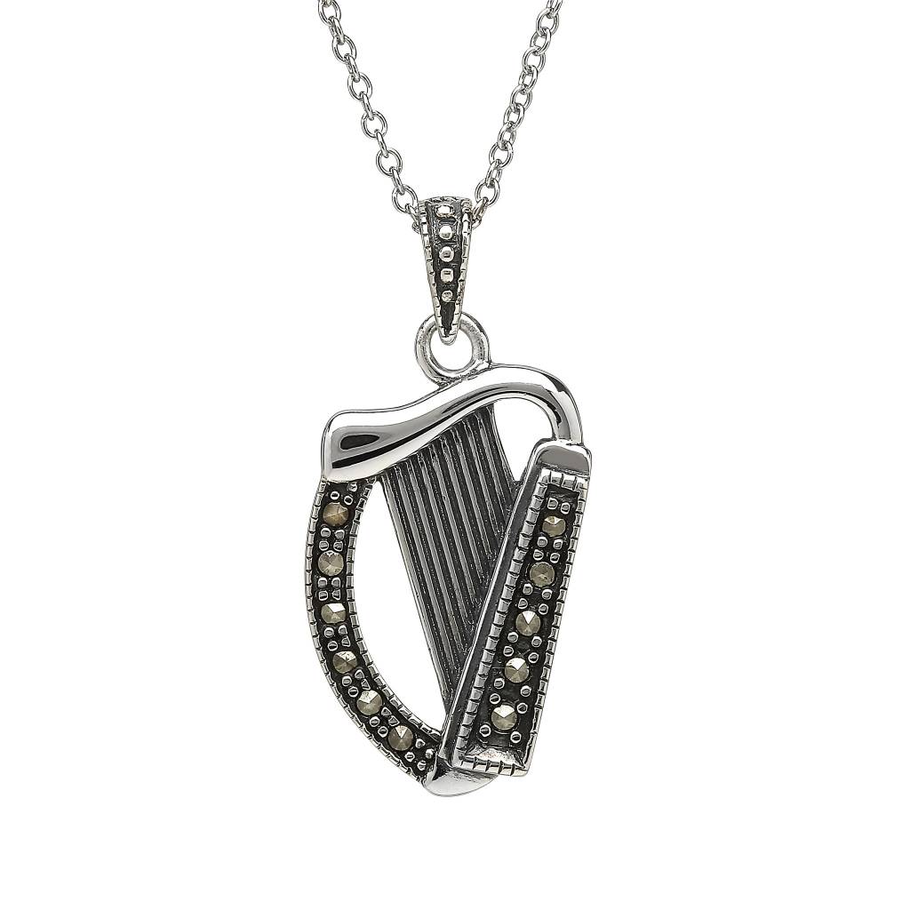 Anu Pendant: SS Marcasite Harp