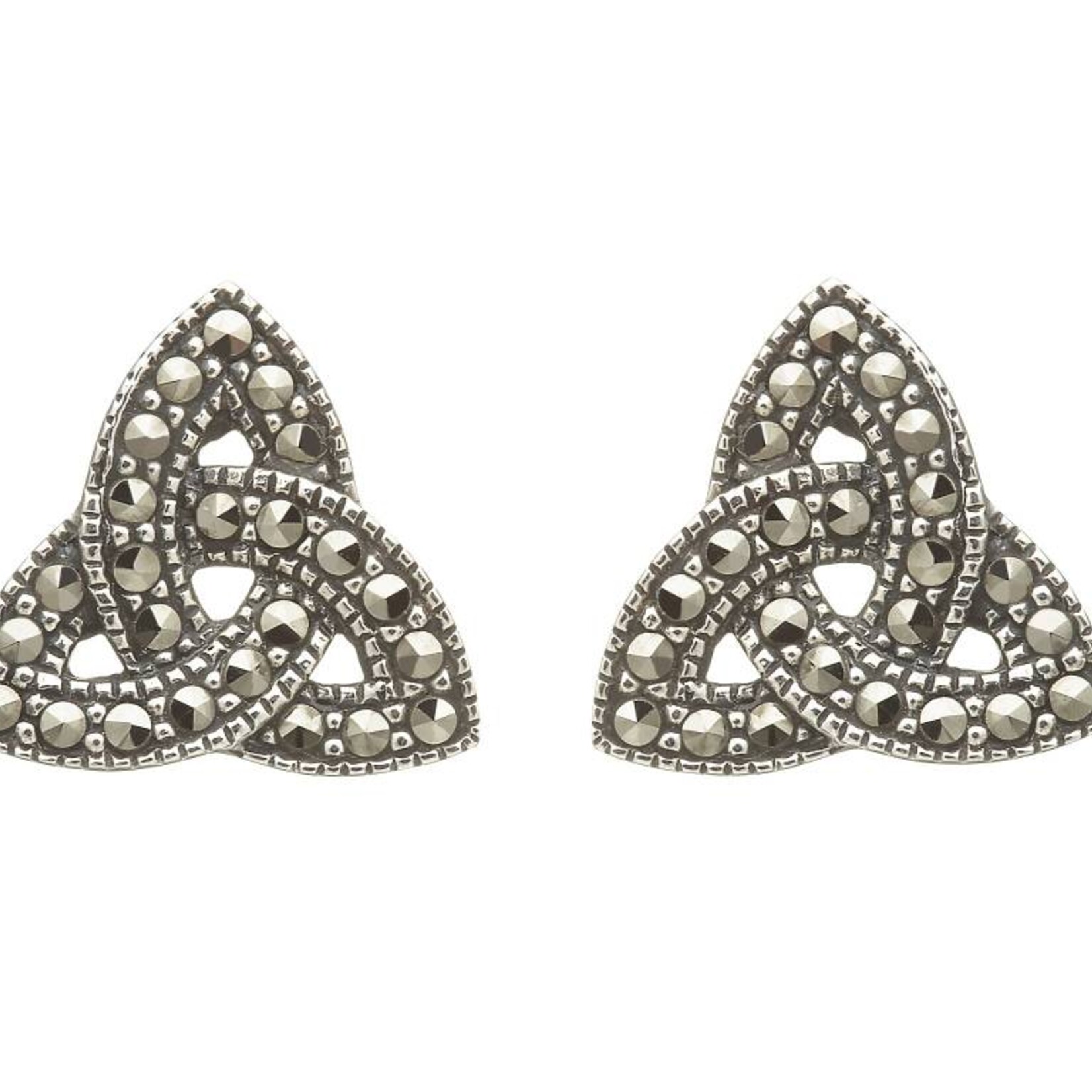 Anu Earrings: SS Marcasite Trinity