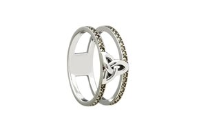 Ring: SS Marcasite Trinity Cage