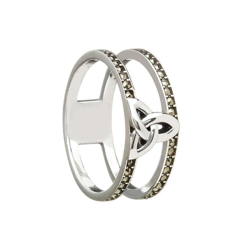 Anu Ring: SS Marcasite Trinity Cage