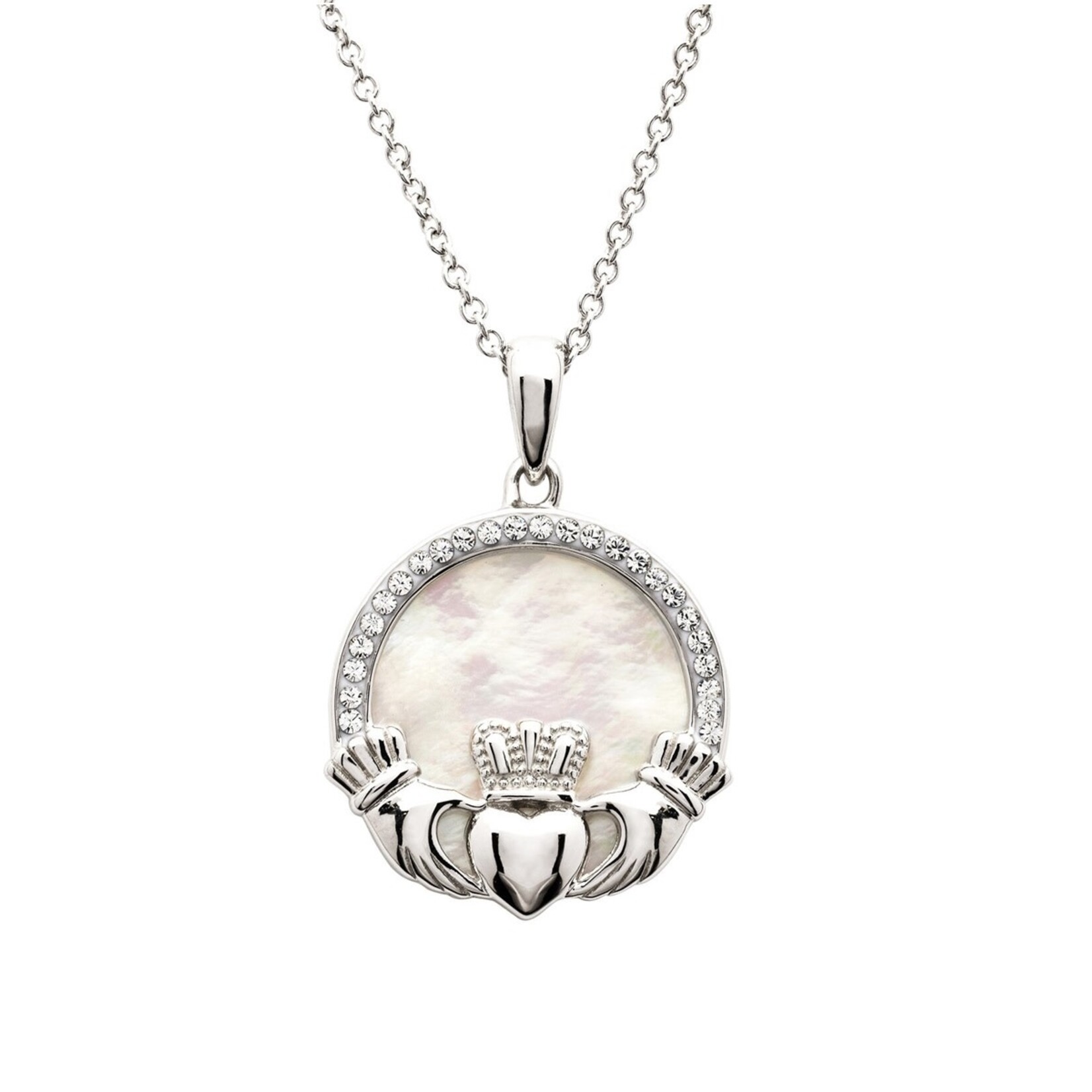 Shanore Necklace: SS MOP Claddagh