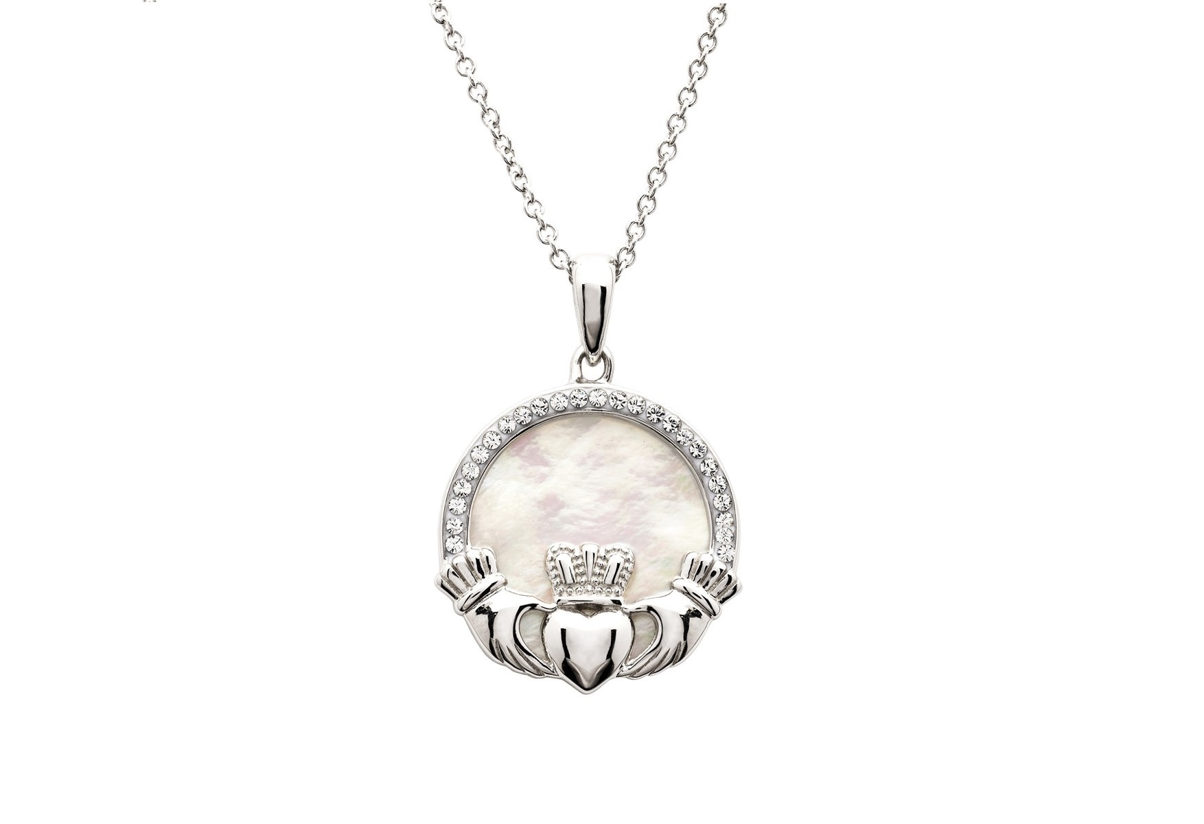 Pendant: SS MOP Claddagh