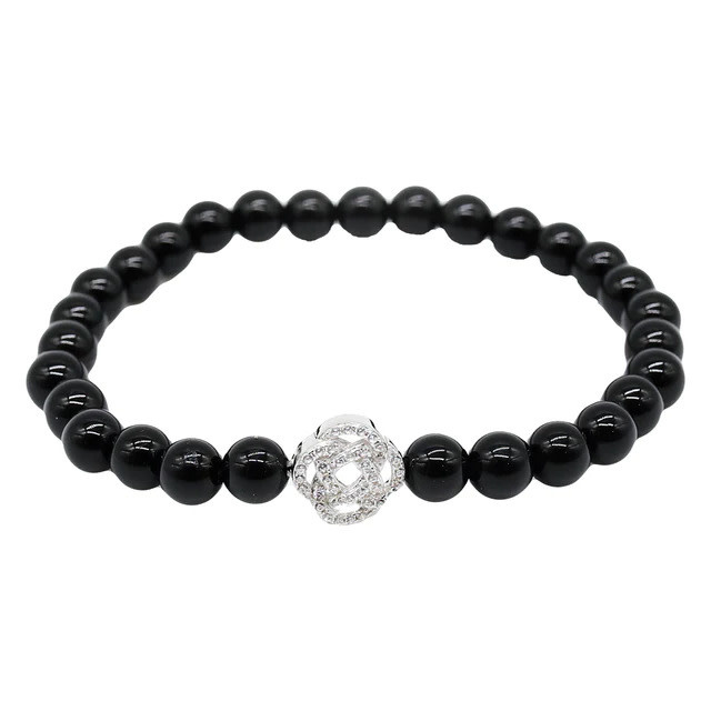 Anu Bracelet: SS Celtic Knot Onyx