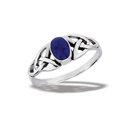 Ring: SS  Oval Lapis Trinity