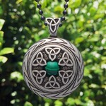 Necklace: Triquetra with Malachite