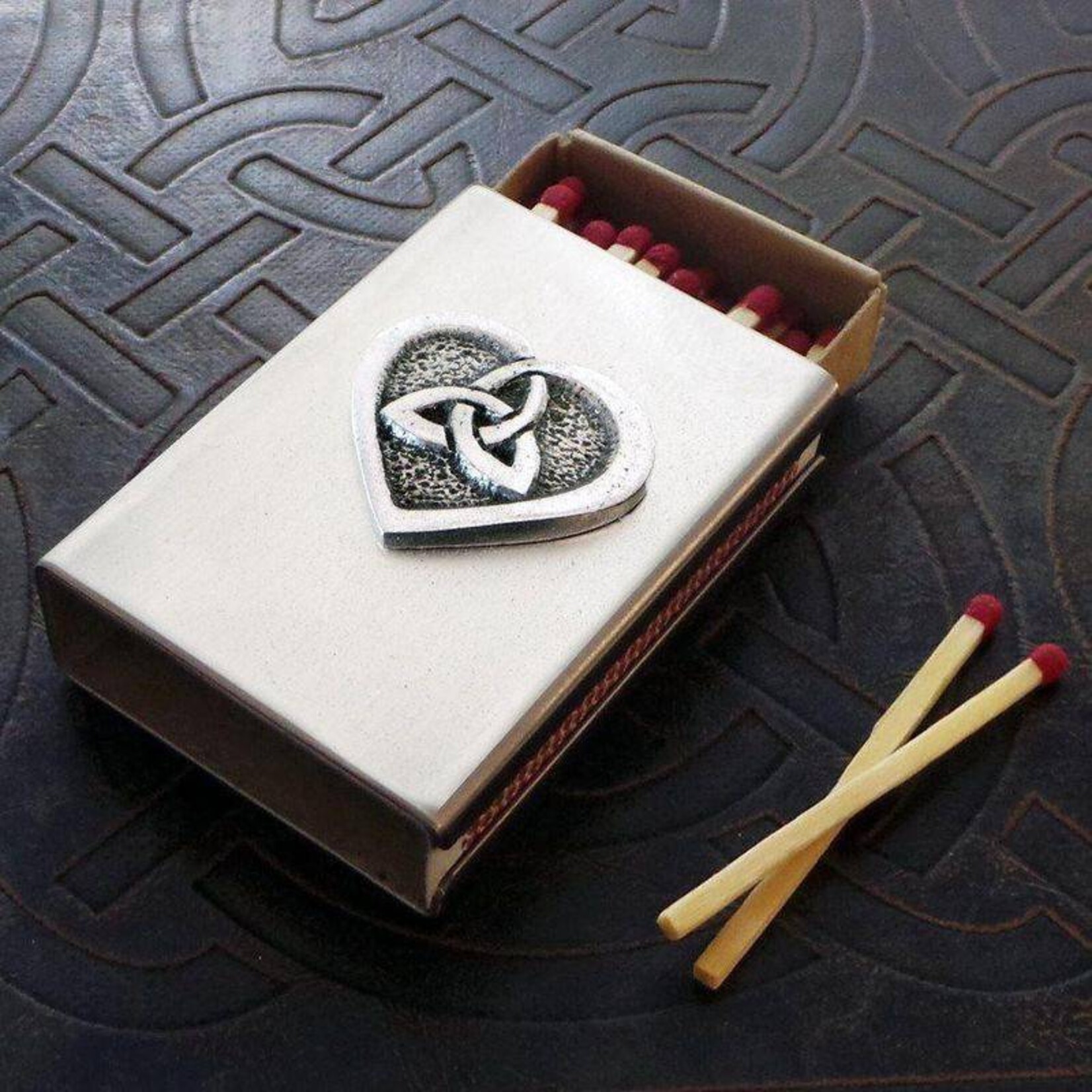 Matchbox Cover: Heart of the Celts Pewter