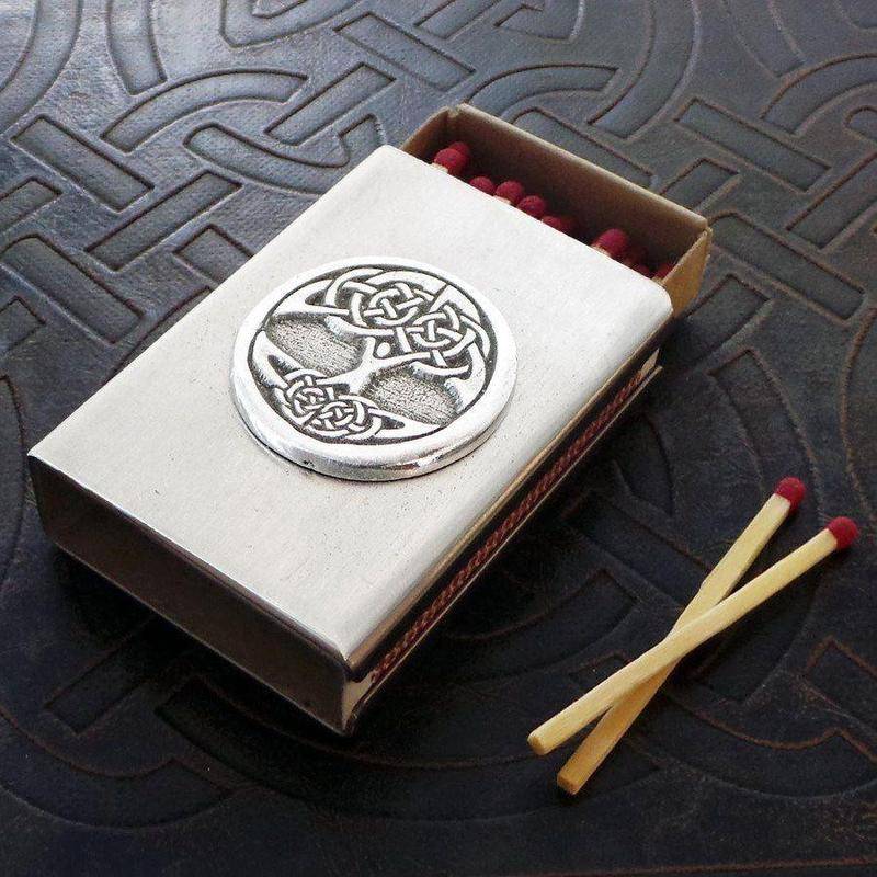 Matchbox Cover: Tree of Life Pewter
