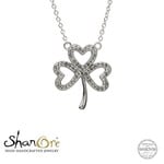 Shanore Necklace: SS SW Shamrock Large