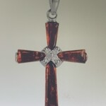 Pendant: SS Amber Celtic Cross
