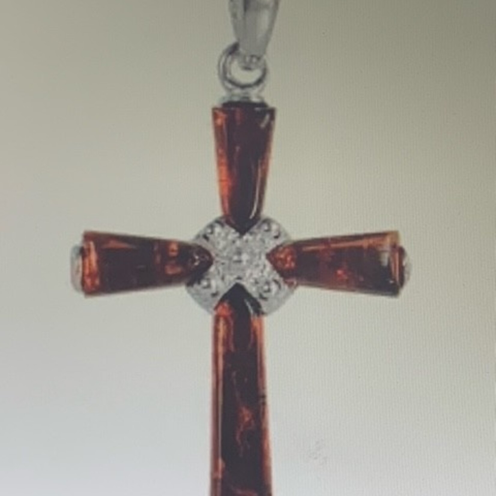 Pendant: SS Amber Celtic Cross
