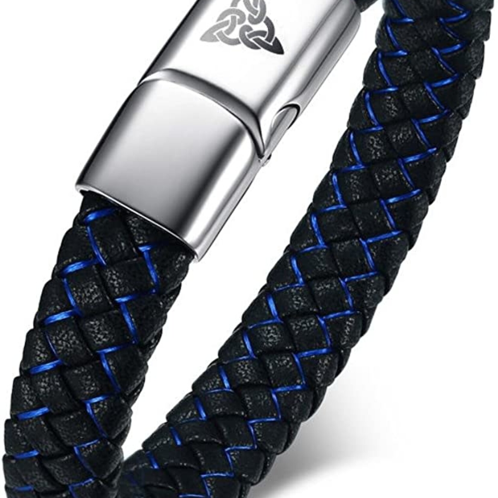 Leather Bracelet: Men's Magnetic, Steel, Leather