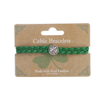 Celtic Ore Crafts Bracelet: Green Leather Shamrock