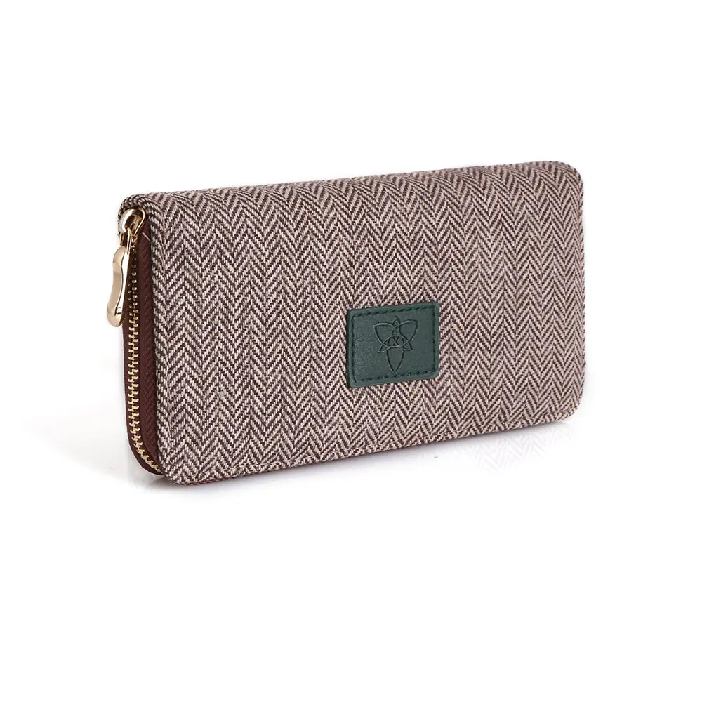 Wallet: Tweed Brown Herringbone