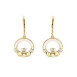 Earrings: 14k MOP Claddagh Vermeil