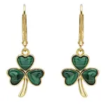 Earrings: 14k Malachite Shamrock Vermeil