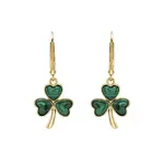 Earrings: 14k Malachite Shamrock Vermeil