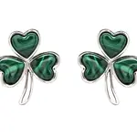 Shanore Earrings: SS Malachite Shamrock Stud