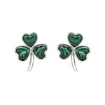 Earrings: SS Malachite Shamrock Stud