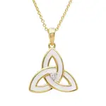 Shanore Necklace: 14k White Enamel Trinity Vermeil