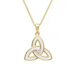 Necklace: 14k White Enamel Trinity Vermeil