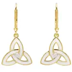 Shanore Earrings: 14k White Enamel Trinity Drop Vermeil