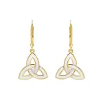 Earrings: 14k White Enamel Trinity Drop Vermeil