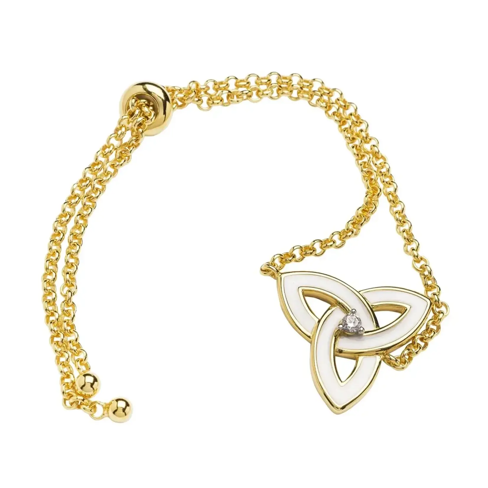 Bracelet: 14k White Enamel Trinity Vermeil