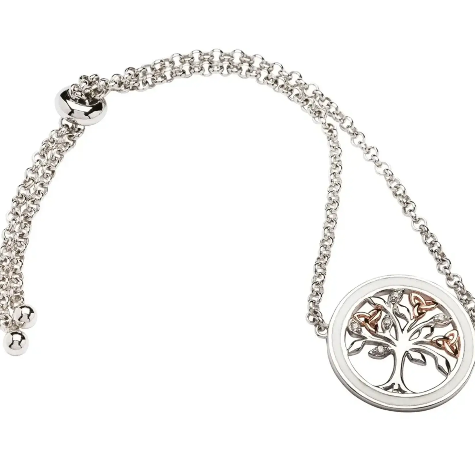 Shanore Bracelet: SS White Enamel Tree of Life