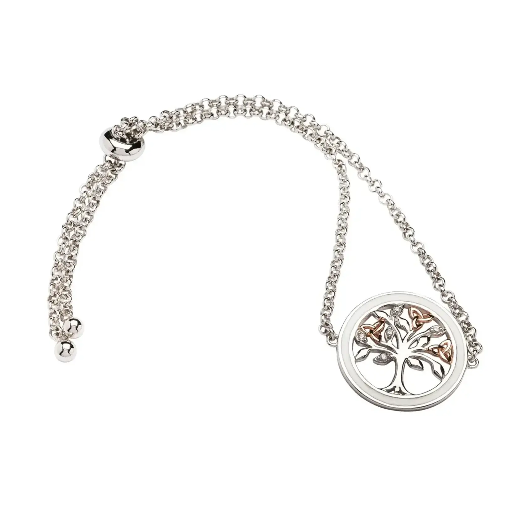 Bracelet: SS White Enamel Tree of Life