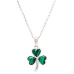 Shanore Necklace:  SS Shamrock Malachite