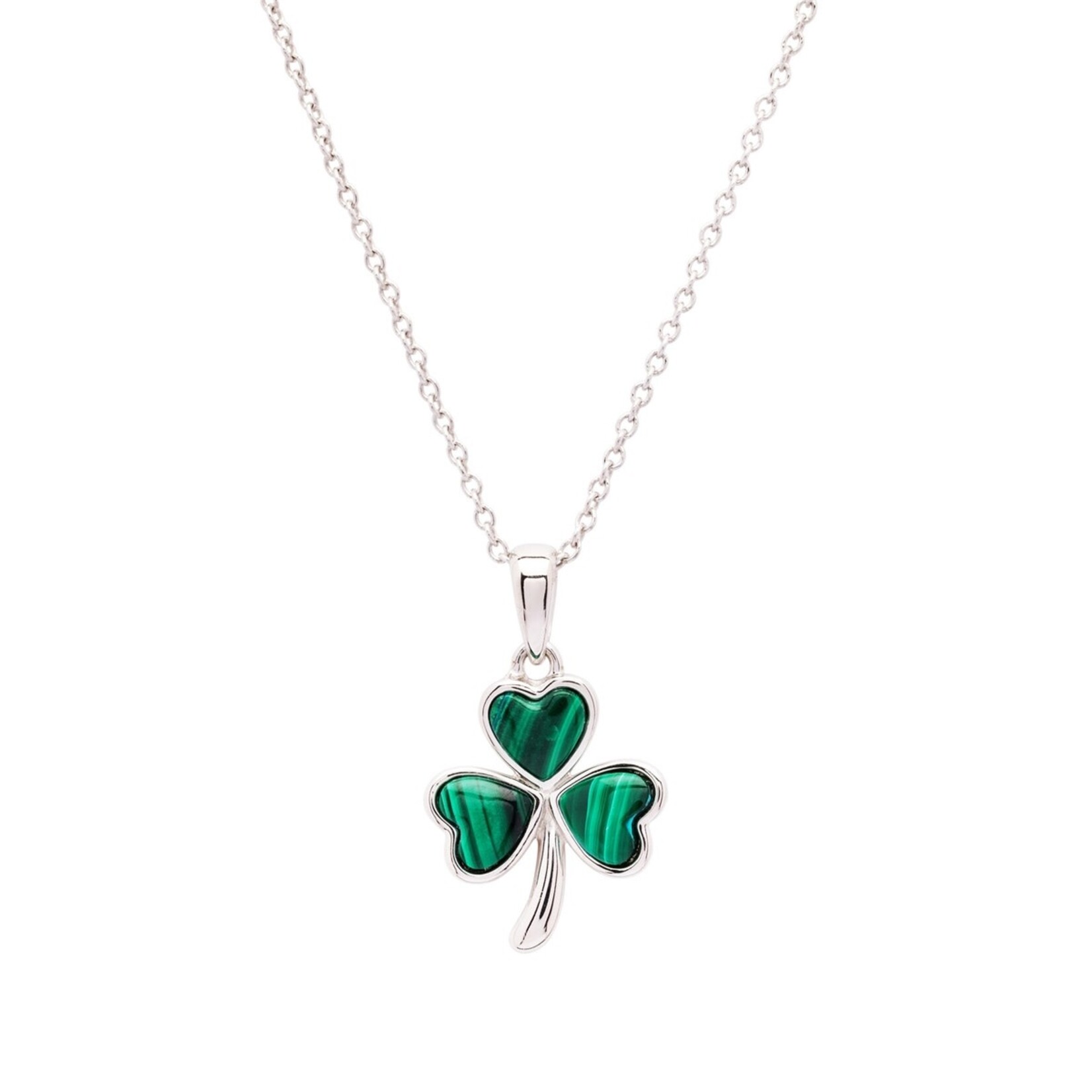 Necklace:  SS Shamrock Malachite