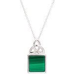 Shanore Necklace:  SS Trinity Knot Malachite