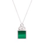 Necklace:  SS Trinity Knot Malachite