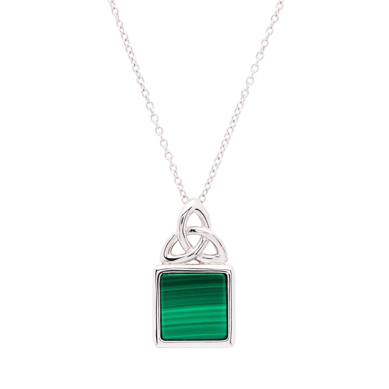 Necklace:  SS Trinity Knot Malachite